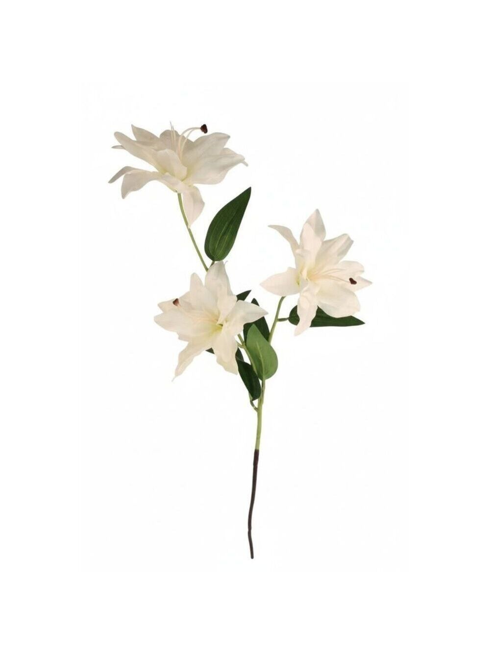 Luxury Artificial White Lily Stem | Faux Lily Floral Decor | Botanical Home Acce